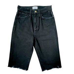 Favorite Daughter Eva Black Denim Cutoff Bermuda Shorts Jorts Women Size 23 NWOT